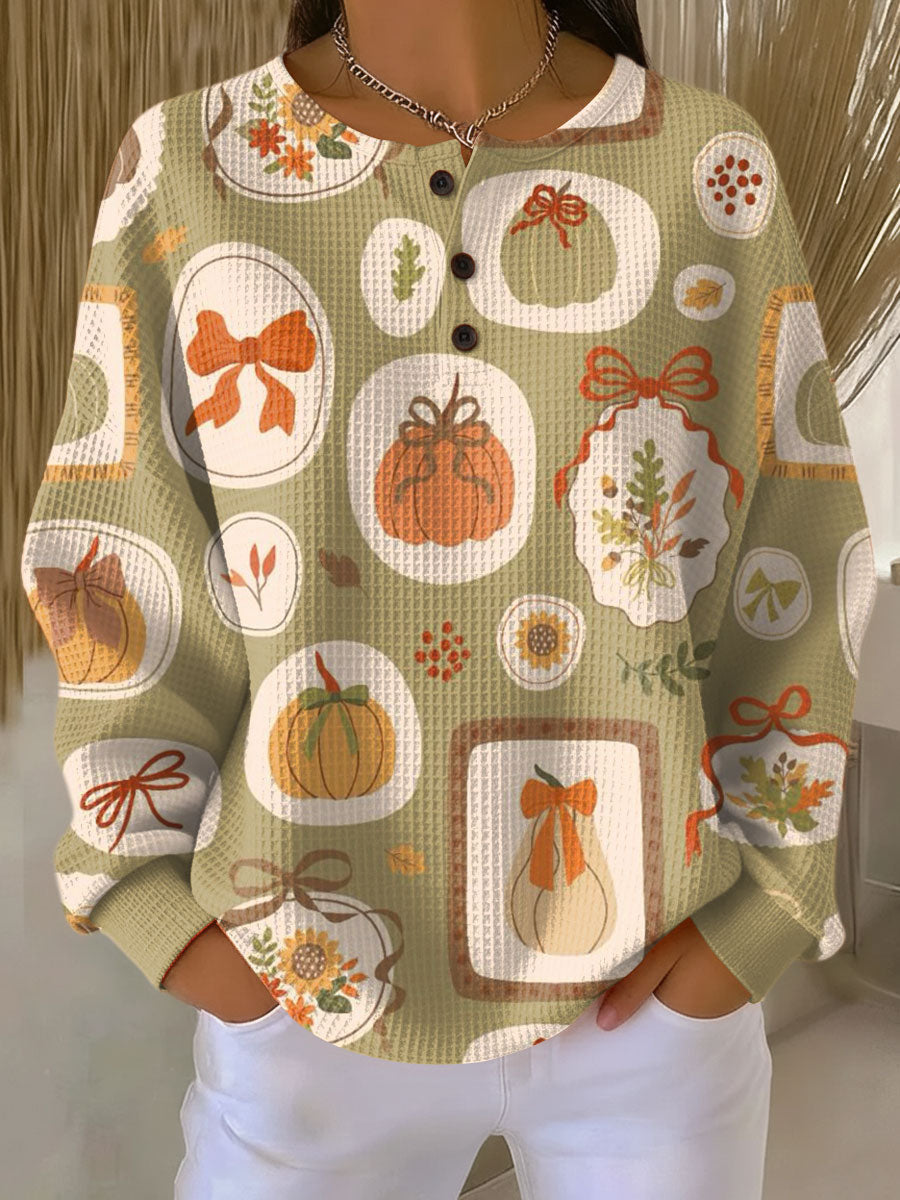 Freja | Herfsttrui met Strikken en Pompoen