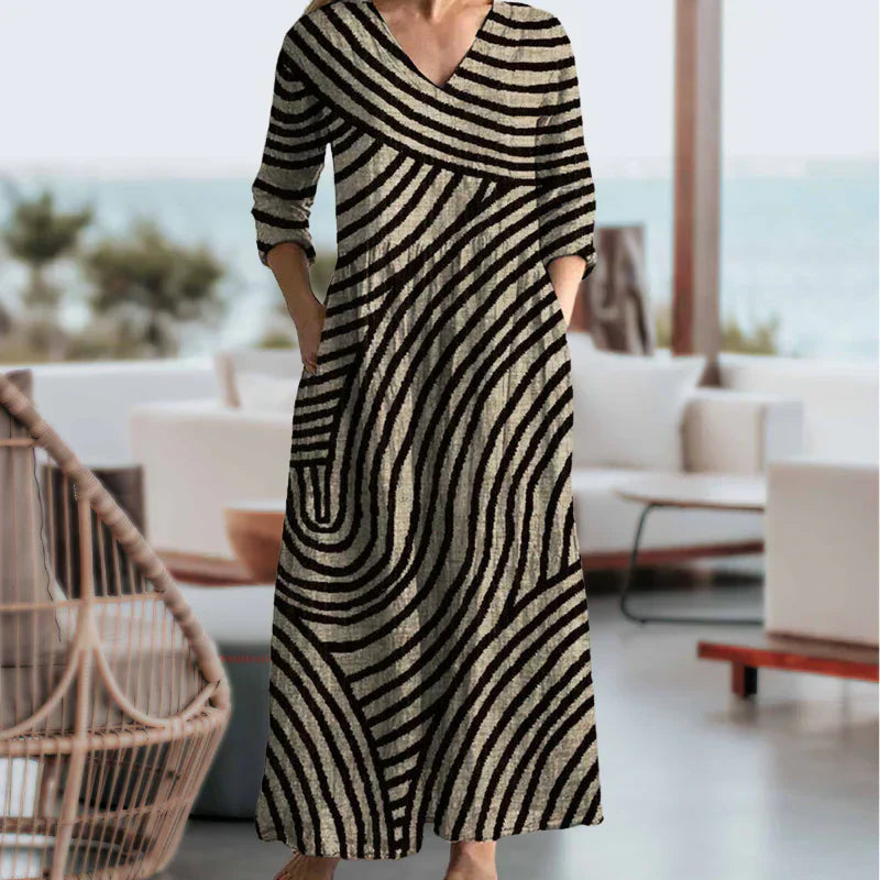 Angela™ | Gestreept Vintage-Jurk