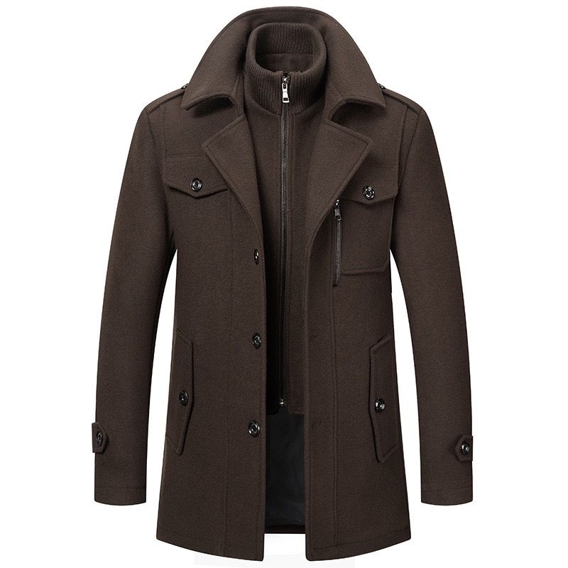 Shelby™ | Elegante Wollen Jas met Hoge Kraag