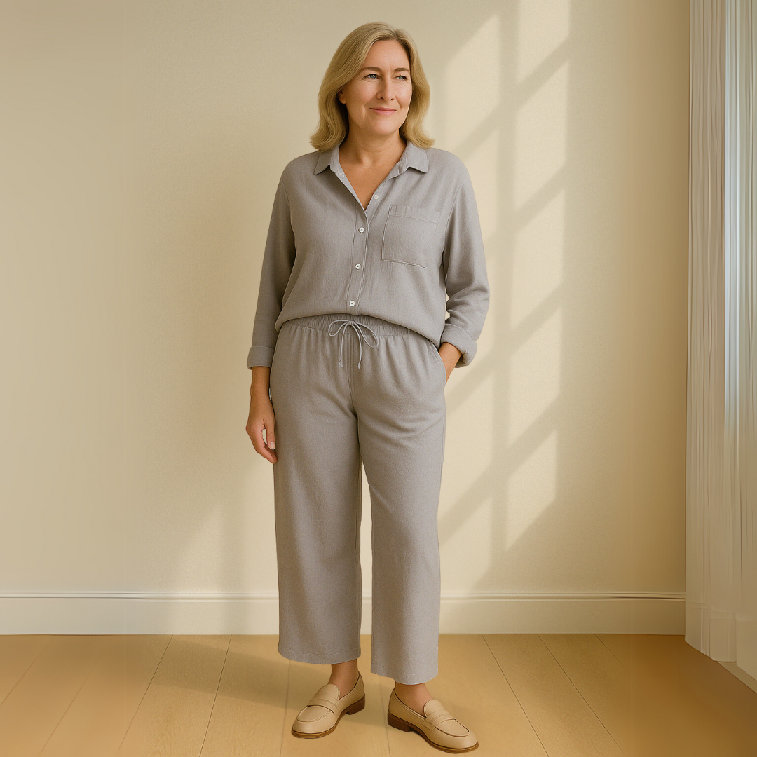 Yvonne™ | 2-delig Set - Blouse & wijde broek