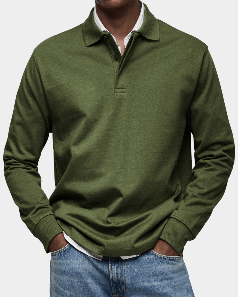 NOVALI® | Comfortabele heren polo met lange mouw