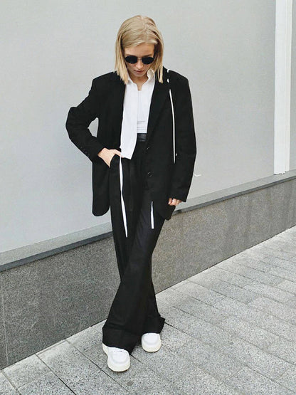 Zwarte hoge taille broek