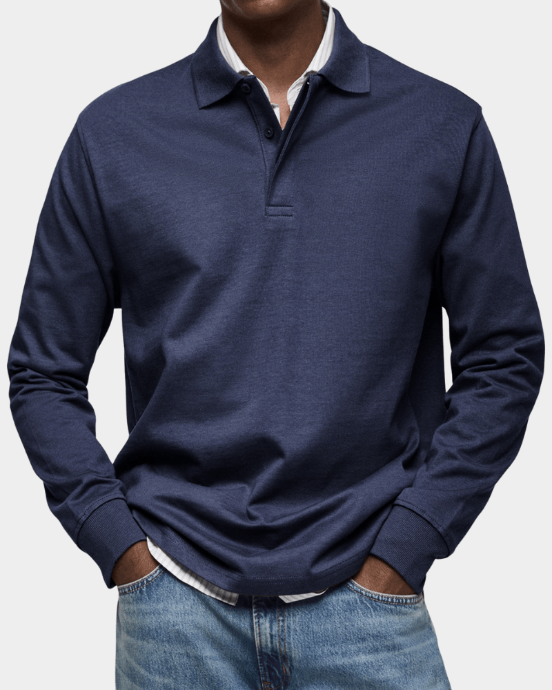 NOVALI® | Comfortabele heren polo met lange mouw