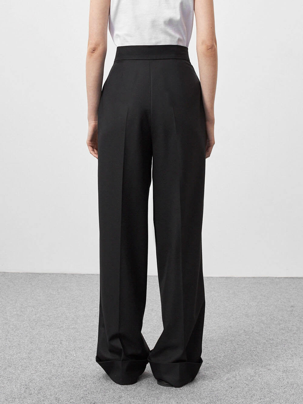 Zwarte hoge taille broek
