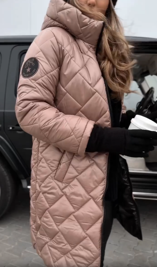 Bogna | Elegante gewatteerde winterjas met capuchon