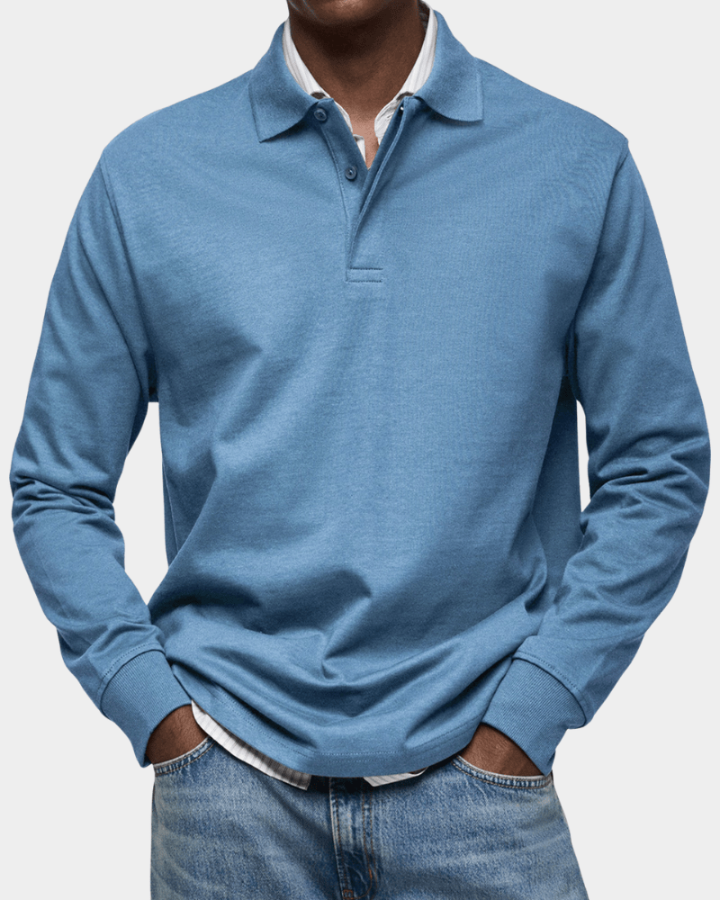 NOVALI® | Comfortabele heren polo met lange mouw
