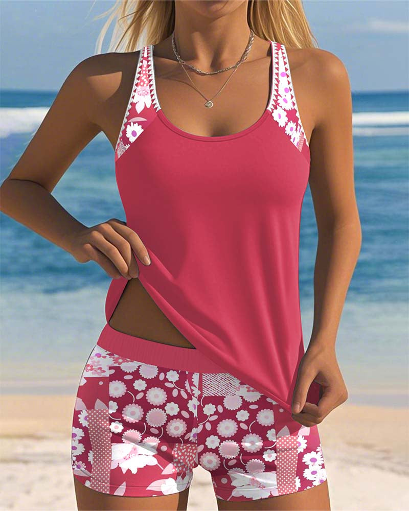 SABRINA | Tweedelig Badpak met Comfortabele Pasvorm en Bloemig Strandstijl