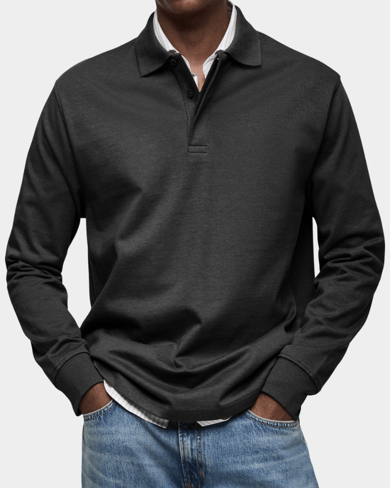 NOVALI® | Comfortabele heren polo met lange mouw