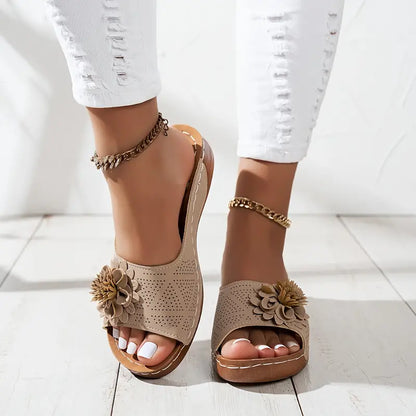 FLORA | Orthopedische Sandalen met Bloemmotief