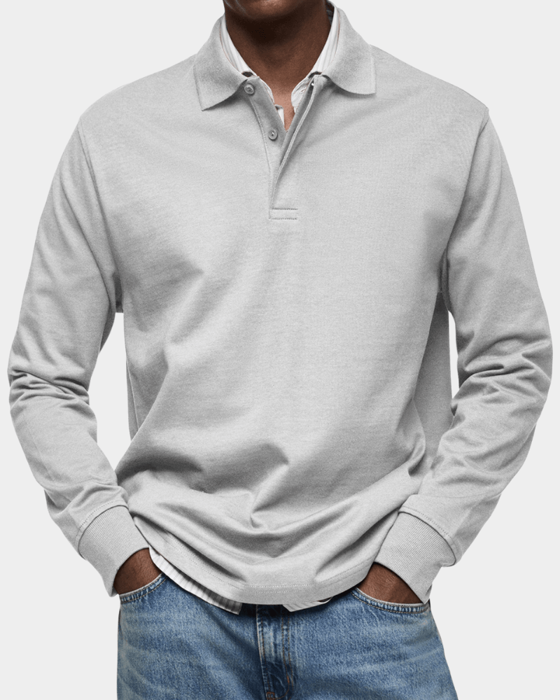 NOVALI® | Comfortabele heren polo met lange mouw