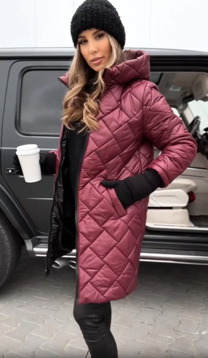 Bogna | Elegante gewatteerde winterjas met capuchon