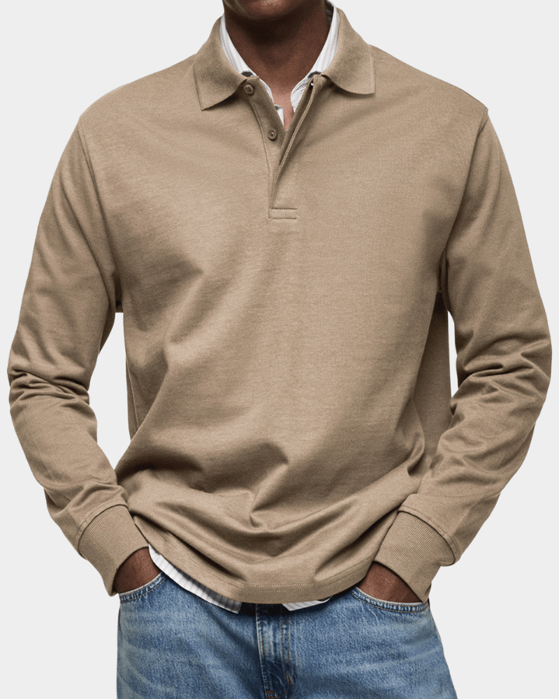 NOVALI® | Comfortabele heren polo met lange mouw