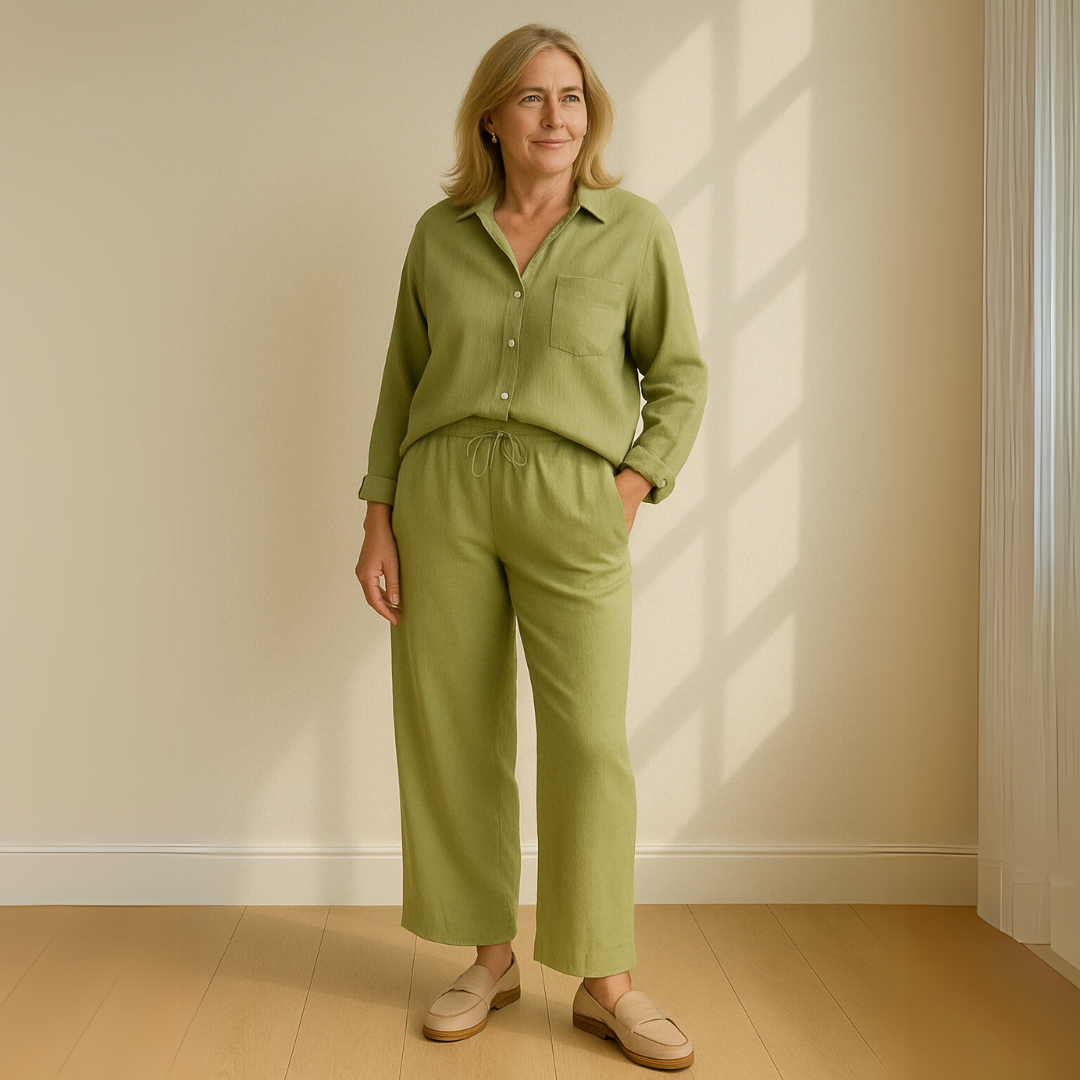 Yvonne™ | 2-delig Set - Blouse & wijde broek
