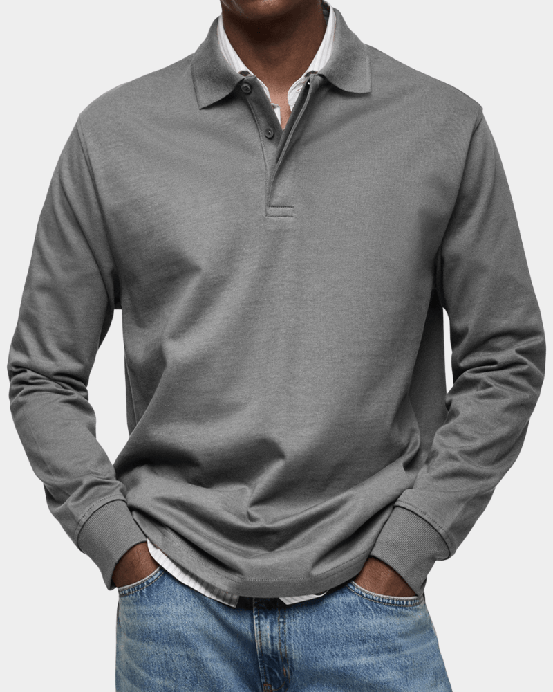 NOVALI® | Comfortabele heren polo met lange mouw