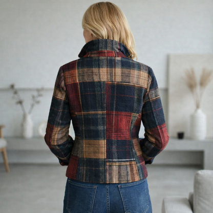 Fleur | Geruite Tussenjas met Comfortabele Warmte en Tijdloze Stadsstijl