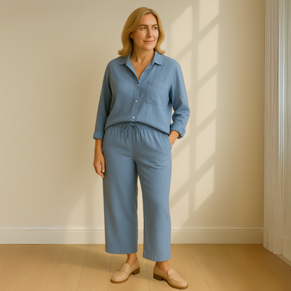 Yvonne™ | 2-delig Set - Blouse & wijde broek