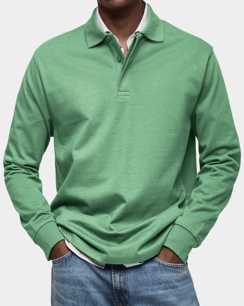 NOVALI® | Comfortabele heren polo met lange mouw