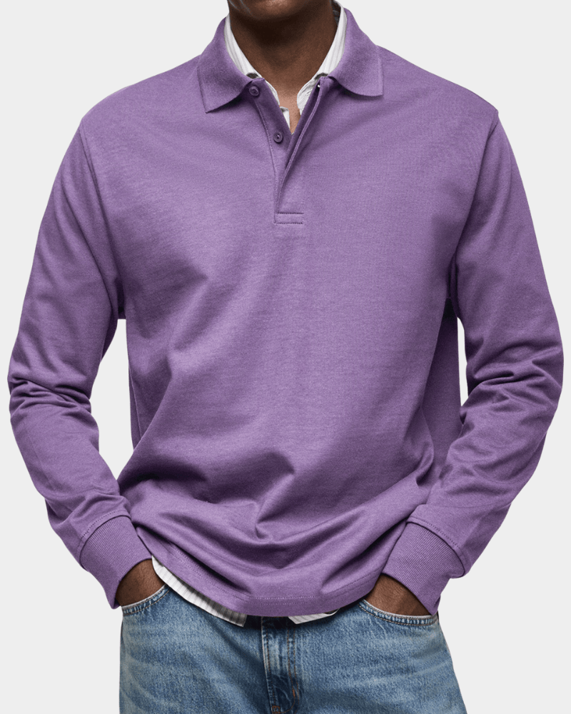 NOVALI® | Comfortabele heren polo met lange mouw