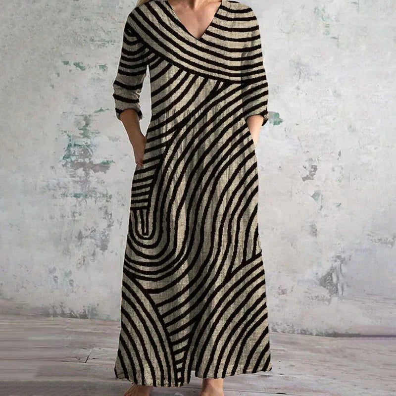 Angela™ | Gestreept Vintage-Jurk