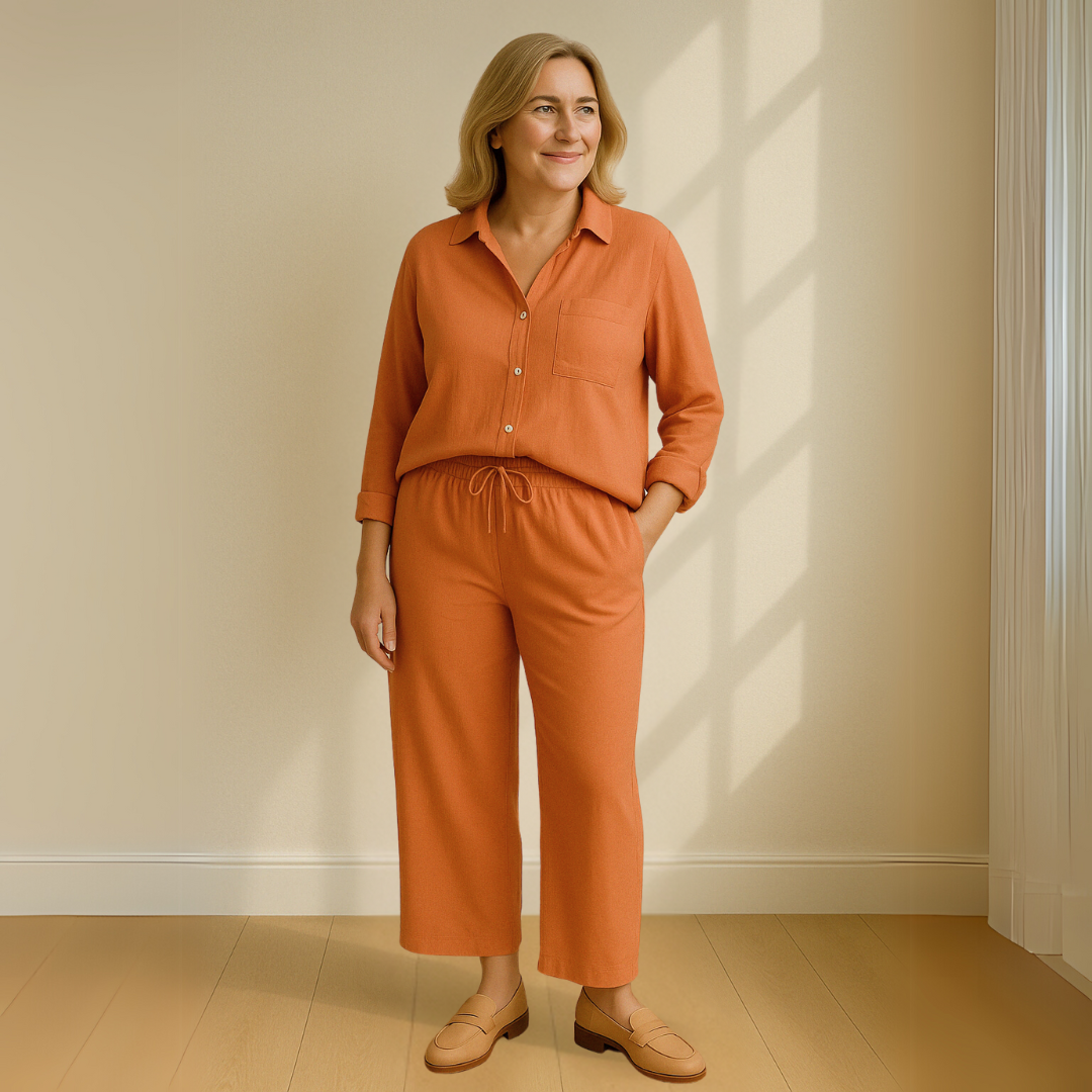 Yvonne™ | 2-delig Set - Blouse & wijde broek