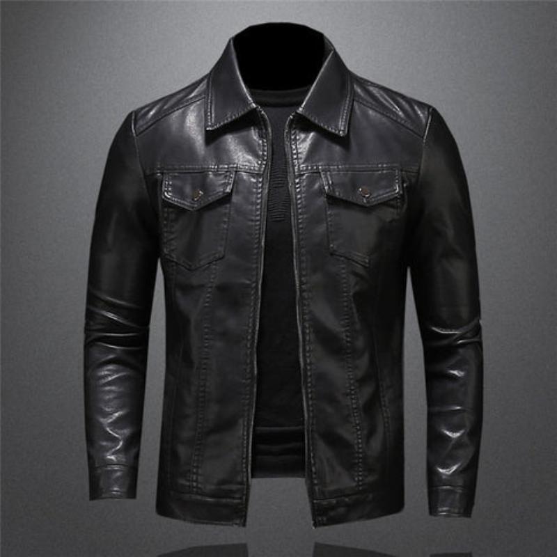 HARTON™ | Chique Zwarte Leren Jas