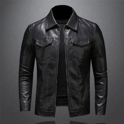 HARTON™ | Chique Zwarte Leren Jas