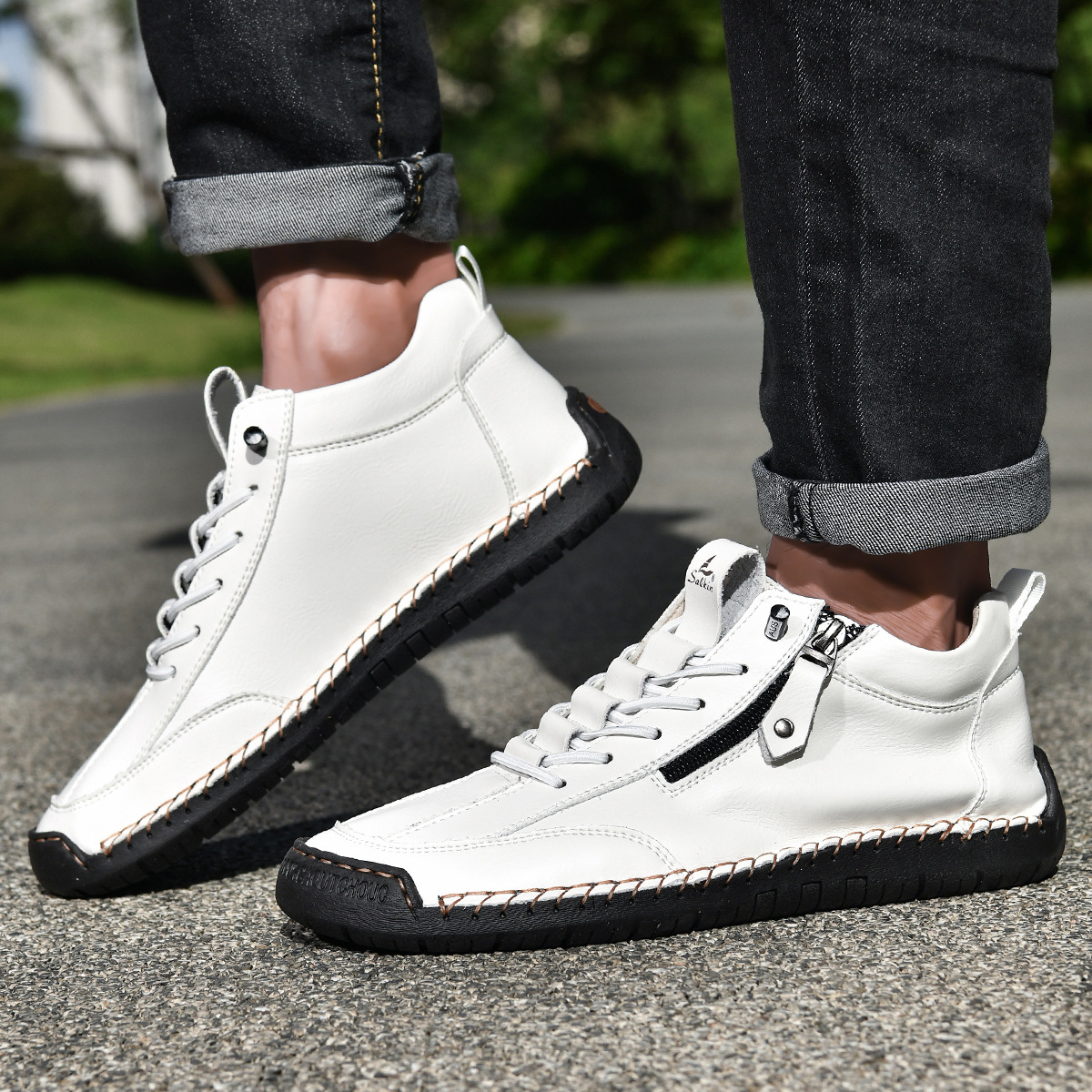Christian™ | Nubuckleder Schoenen met Rits voor Mannen