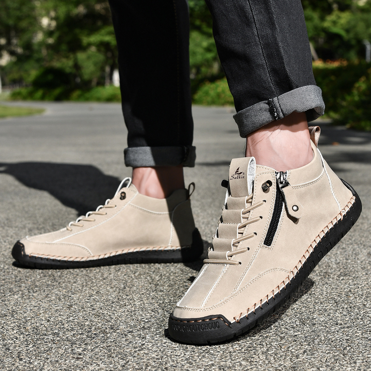 Christian™ | Nubuckleder Schoenen met Rits voor Mannen