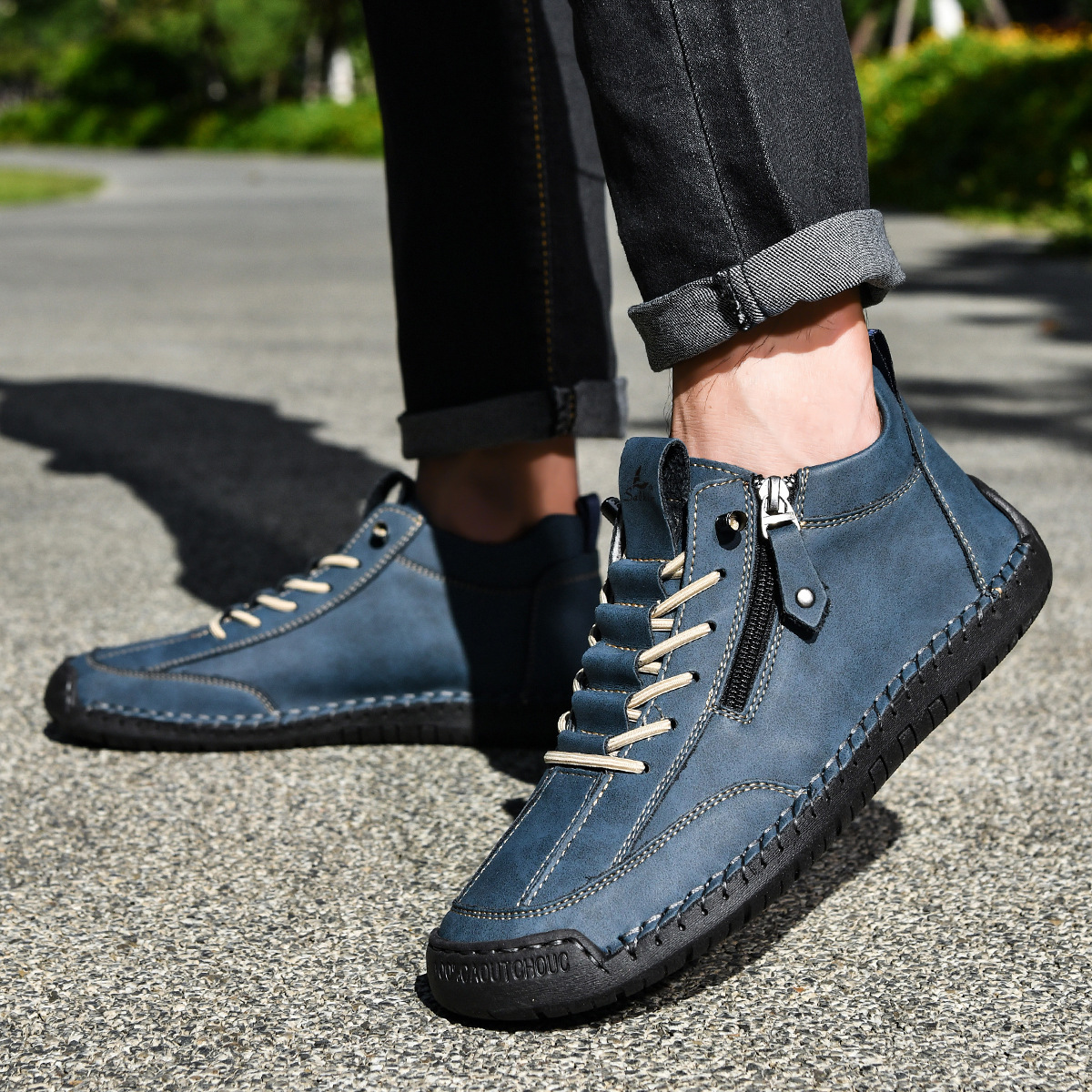 Christian™ | Nubuckleder Schoenen met Rits voor Mannen