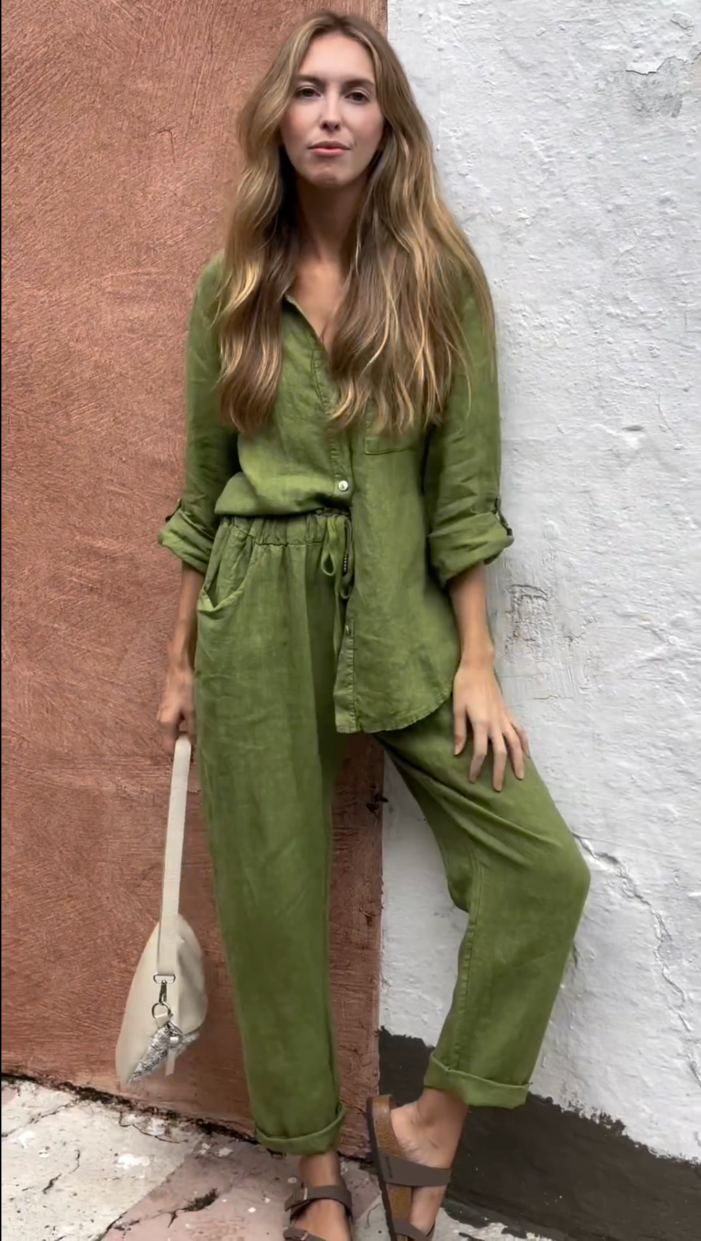 Marjan™ | Elegante twee-delige linnen shirt en broek set
