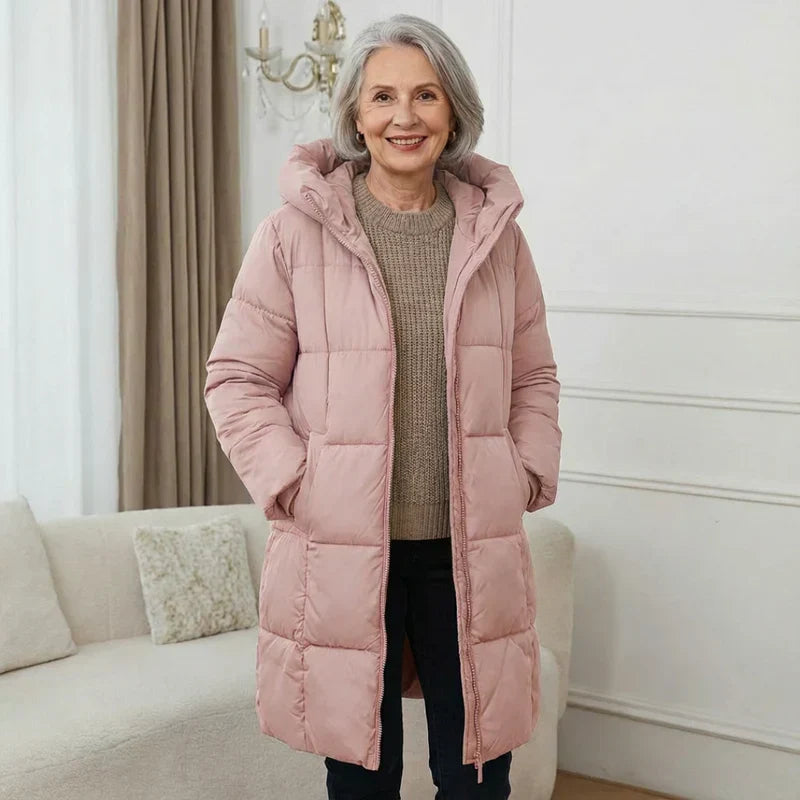 SANNE™ | Lange Gewatteerde Winterjas met Warm Comfort en Tijdloze Stijl