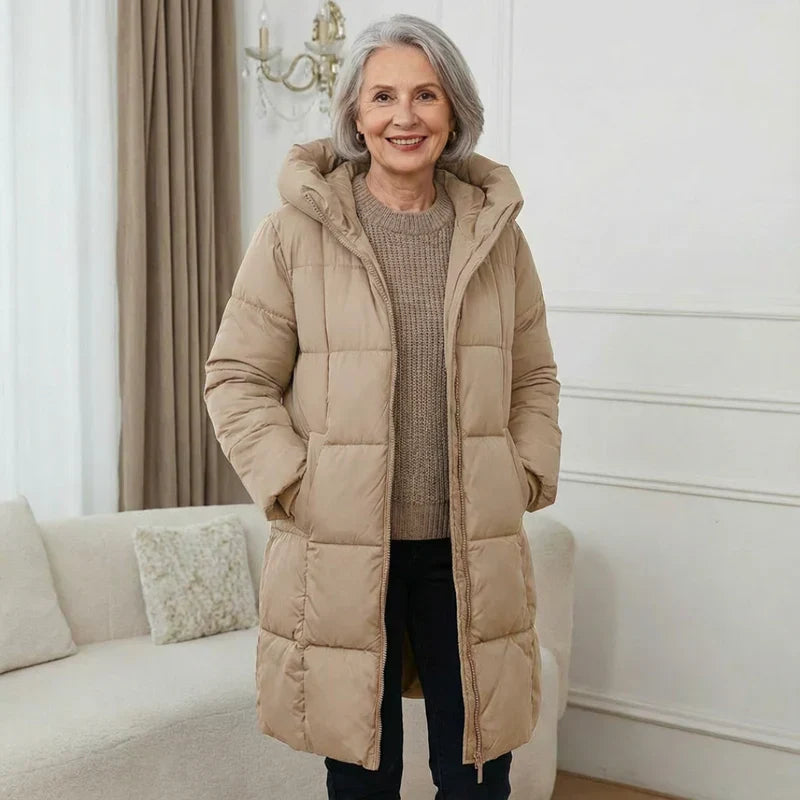 SANNE™ | Lange Gewatteerde Winterjas met Warm Comfort en Tijdloze Stijl