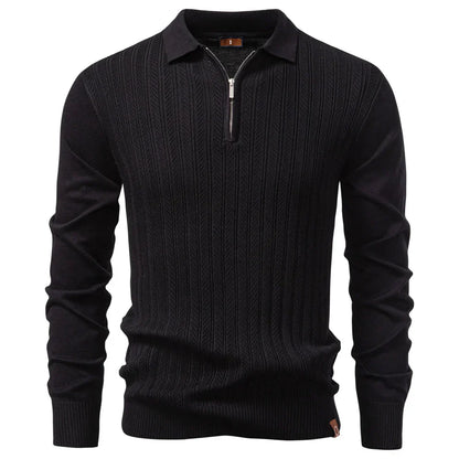 ARMAND | LUXE STRUCTUUR POLO MET RITS VOOR HEREN