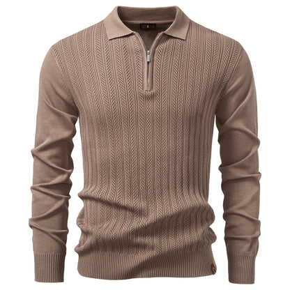 ARMAND | LUXE STRUCTUUR POLO MET RITS VOOR HEREN