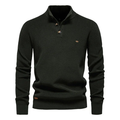 Konrad | Stijlvolle herenpullover met knoopdesign