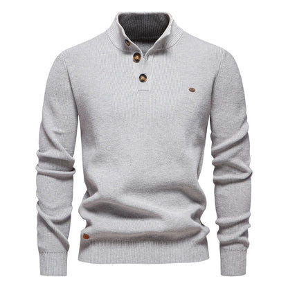 Konrad | Stijlvolle herenpullover met knoopdesign