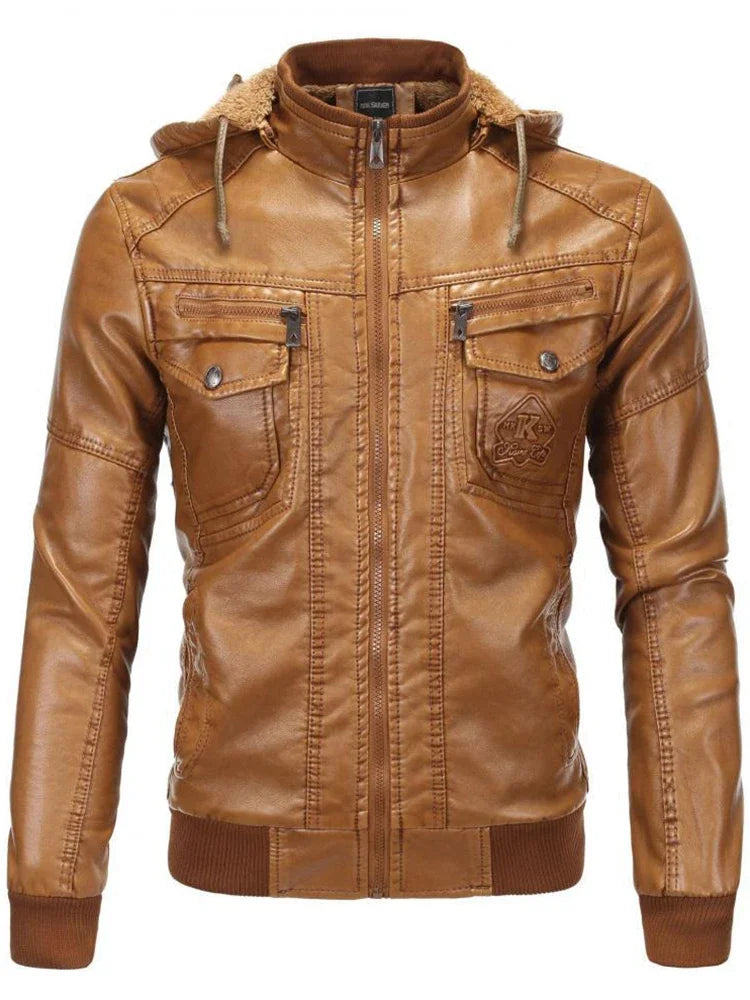 Beaumont™ | Vintage Leren Jas met Capuchon