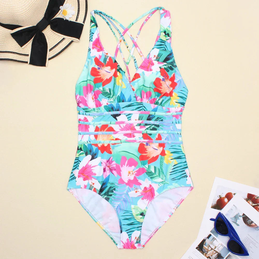 Zomerstrandbadpak Collo met V-hals