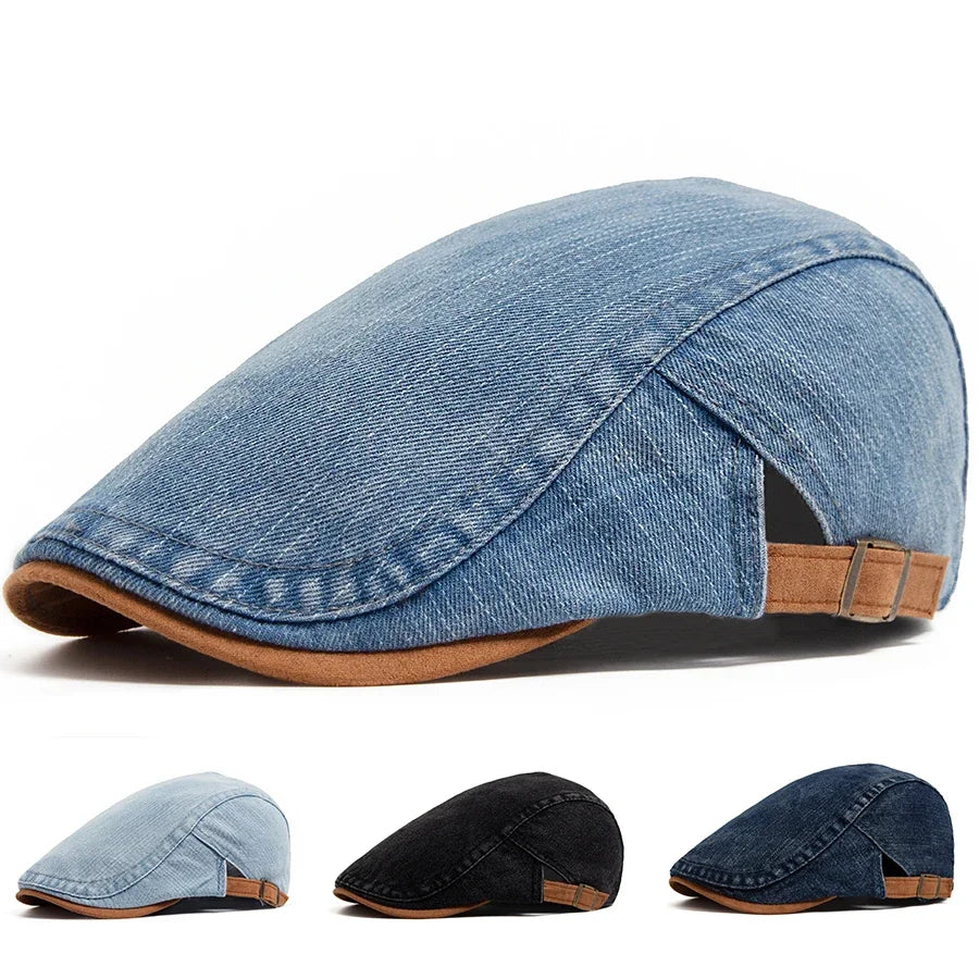 NOVALI® | Premium Denim Flat Cap – Tijdloze Stijl & Dagelijks Comfort (VANDAAG TIJDELIJK 1+1 GRATIS!)