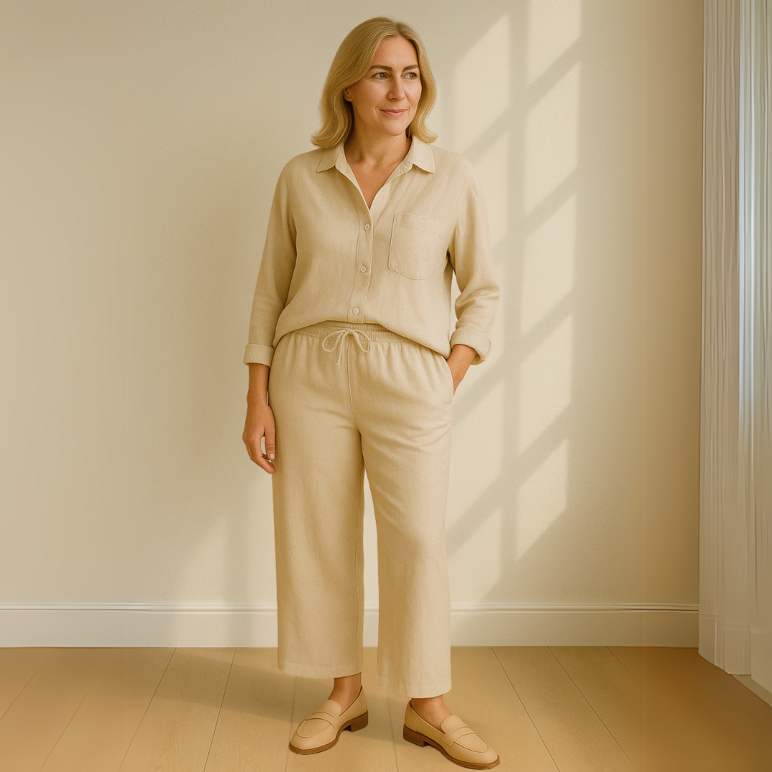 Yvonne™ | 2-delig Set - Blouse & wijde broek