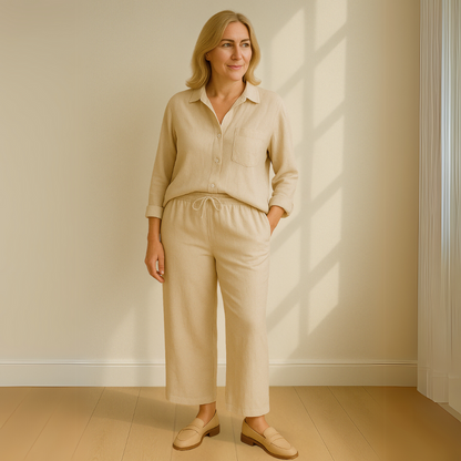 Yvonne™ | 2-delig Set - Blouse & wijde broek