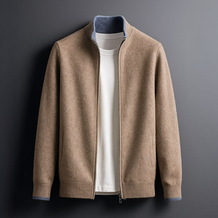 ROSSI ROMA™ | Heren Gebreide Jas met Ritssluiting Warmte en Elegante Dagelijkse Stijl