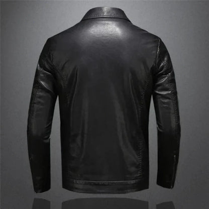HARTON™ | Chique Zwarte Leren Jas