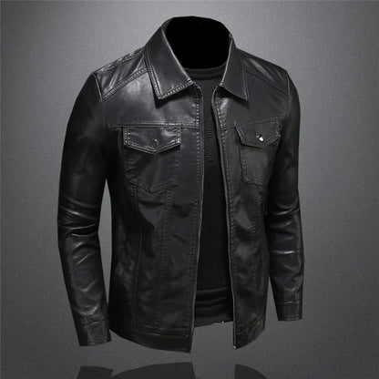 HARTON™ | Chique Zwarte Leren Jas