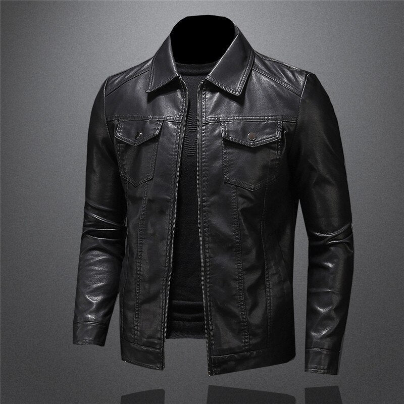 HARTON™ | Chique Zwarte Leren Jas