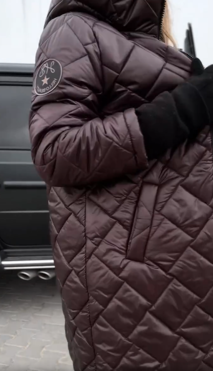 Bogna | Elegante gewatteerde winterjas met capuchon