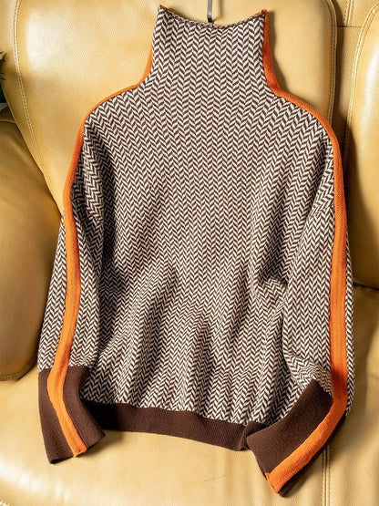 LIEKE | Trui met Col voor Warme Stijl en Contrasterende Klasse