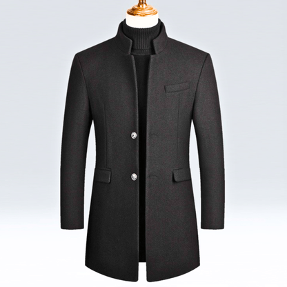 DAAN | Herenjas Slim Fit met Mandarijnkraag en Tijdloze Elegantie voor Koude Dagen