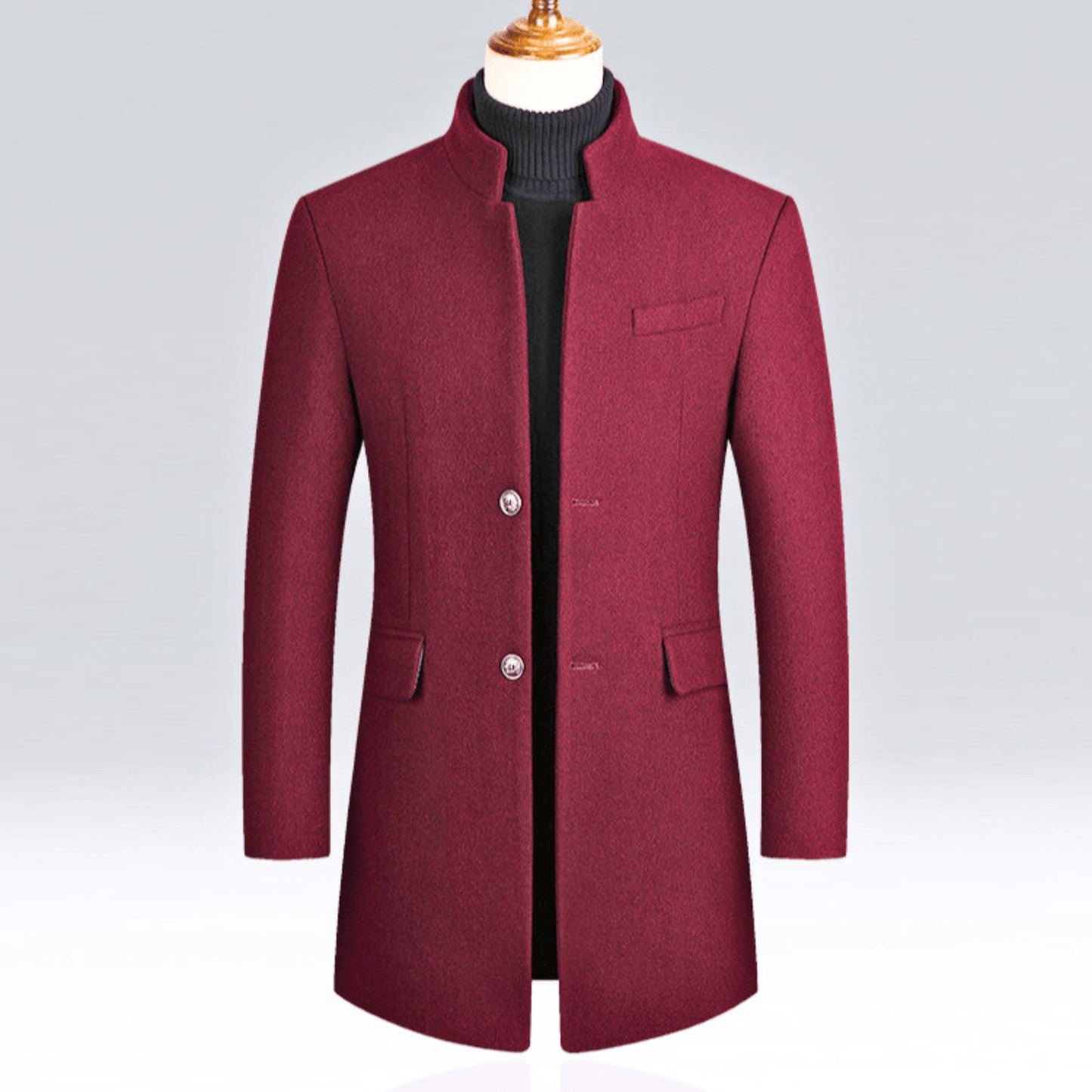 DAAN | Herenjas Slim Fit met Mandarijnkraag en Tijdloze Elegantie voor Koude Dagen