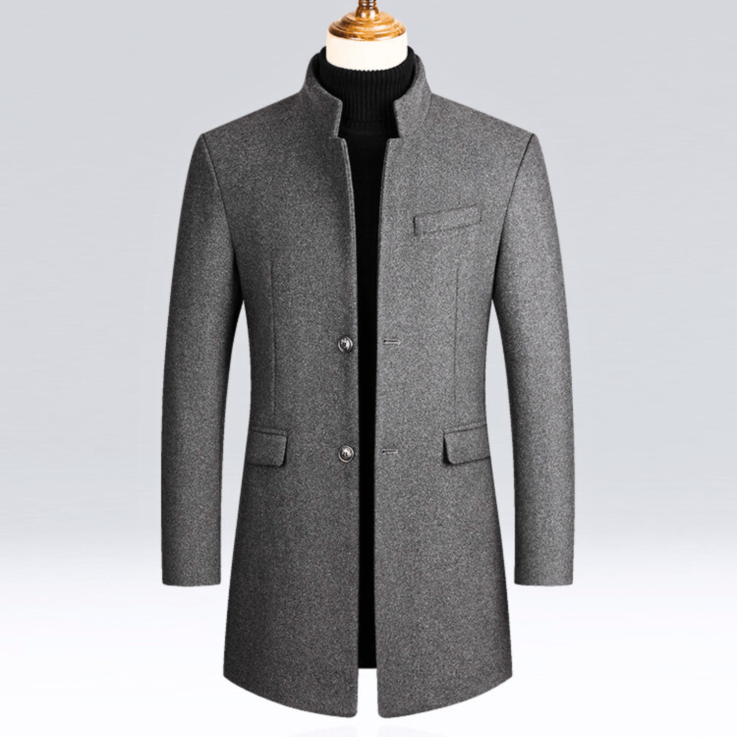 DAAN | Herenjas Slim Fit met Mandarijnkraag en Tijdloze Elegantie voor Koude Dagen